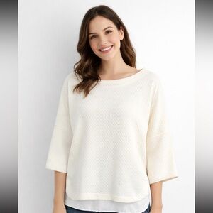 NWT ✨ Max Studio Off-White Textured Sweater